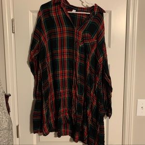 Old Navy Button Down Plaid Tunic
